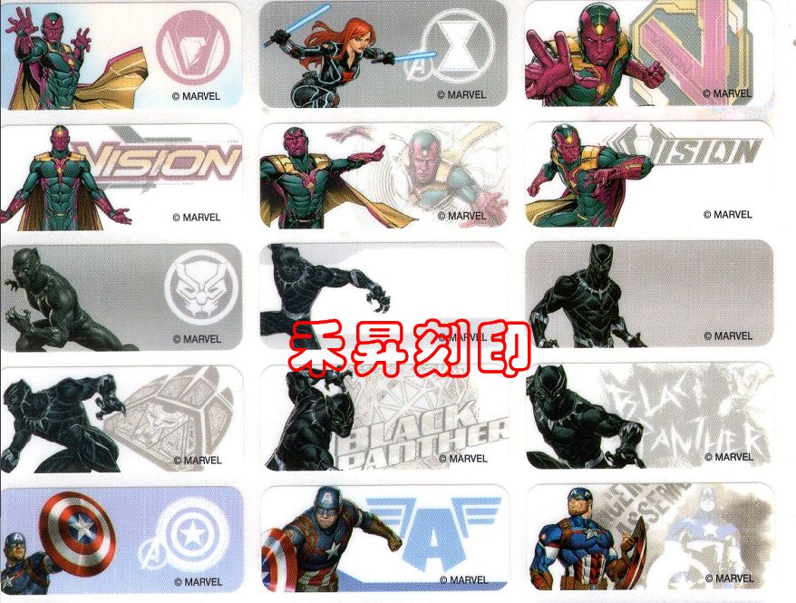 復仇者聯盟（412）、MARVEL 漫威電影系列 姓名貼紙 (原廠授權貼紙)、另有姓名印章、會計章、公司章、每份：120 - 20180710185433-220310819.jpg(圖)