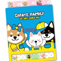 Gifaye（173）姓名貼 ~超級可愛 柴犬琦菲  貼紙尺寸：2.2*0.9cm 300張、特價：110元、附贈收藏夾_圖片(1)