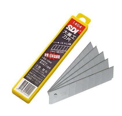 超鋒利度美工刀片 手牌 SDI NO.1404 (尺寸：18mm 大)10片入 日本高碳鋼製造 銳利 耐用、特價：40元 - 20190124115018-302876970.jpg(圖)
