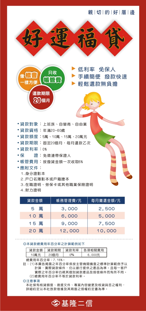 基隆二信推出