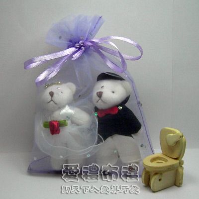 婚禮小物,淡紫鑽點雪紗袋10x15cm @1包20個@1個2.5元 - 20100712090029_897242640.jpg(圖)