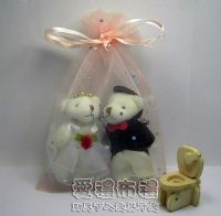 婚禮小物,粉橘色鑽點雪紗袋10x15cm @1包20個@1個2.5元_圖片(1)