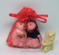 婚禮小物,大紅色鑽點紗袋8x10cm @1包20個@1個2元_圖片(1)