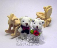 婚禮小物,3.5公分水鑽婚紗熊(1對)19元_圖片(1)