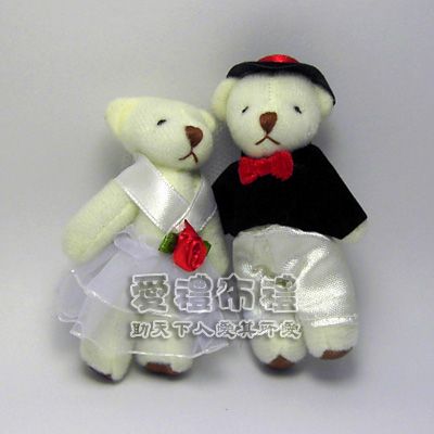 婚禮小物,7公分婚紗熊(白色1對)27元 - 20100724113504_943440078.jpg(圖)