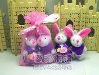 婚禮小物,3.5公分情侶紗裙兔紫色(1對)17元_圖片(1)