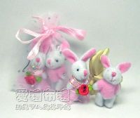 婚禮小物,3.5公分情侶紗裙兔粉紅色(1對)17元_圖片(1)