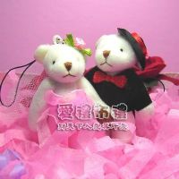 婚禮小物,7公分婚紗熊(粉色1對)27元_圖片(1)