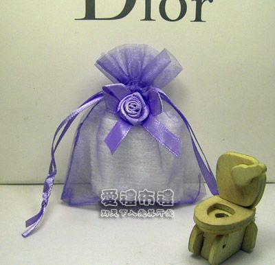 婚禮小物,淡紫色緞帶花雪紗袋7x9cm @1包20個@1個2.9元 - 20100814121055_759932218.jpg(圖)