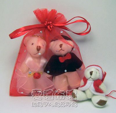 婚禮小物,大紅色鑽點紗袋10x12cm @1包20個@1個2.3元 - 20100822115722_450257718.jpg(圖)