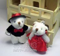 紗袋店,5公分婚禮紅色禮服熊(1對)23元_圖片(1)