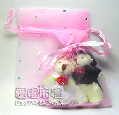 紗袋店,粉紅色鑽點紗袋8x10cm @1包20個@1個2元 - 20100903221135_523991421.jpg(圖)