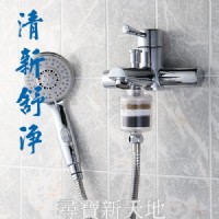 尋寶新天地*W4交叉導水式淨水器過濾器濾心2入*攜帶型(小)*衛浴室用品.洗頭髮淋浴沐浴刷牙齒美容化妝.可去除自來水質氯及重金屬_圖片(1)