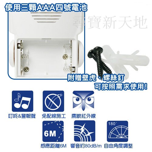 尋寶新天地*超強紅外線自動感應器鷹眼來客訪客報知器無線門鈴警示鈴防盜器警報器~居家店面門市超市營業所適用.可多用途呼叫用 - 20161115144511-192978839.jpg(圖)