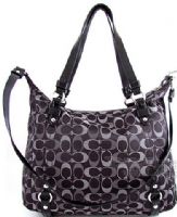 COACH黑色緹花布皮邊兩用肩背/托特包 $8900_圖片(2)