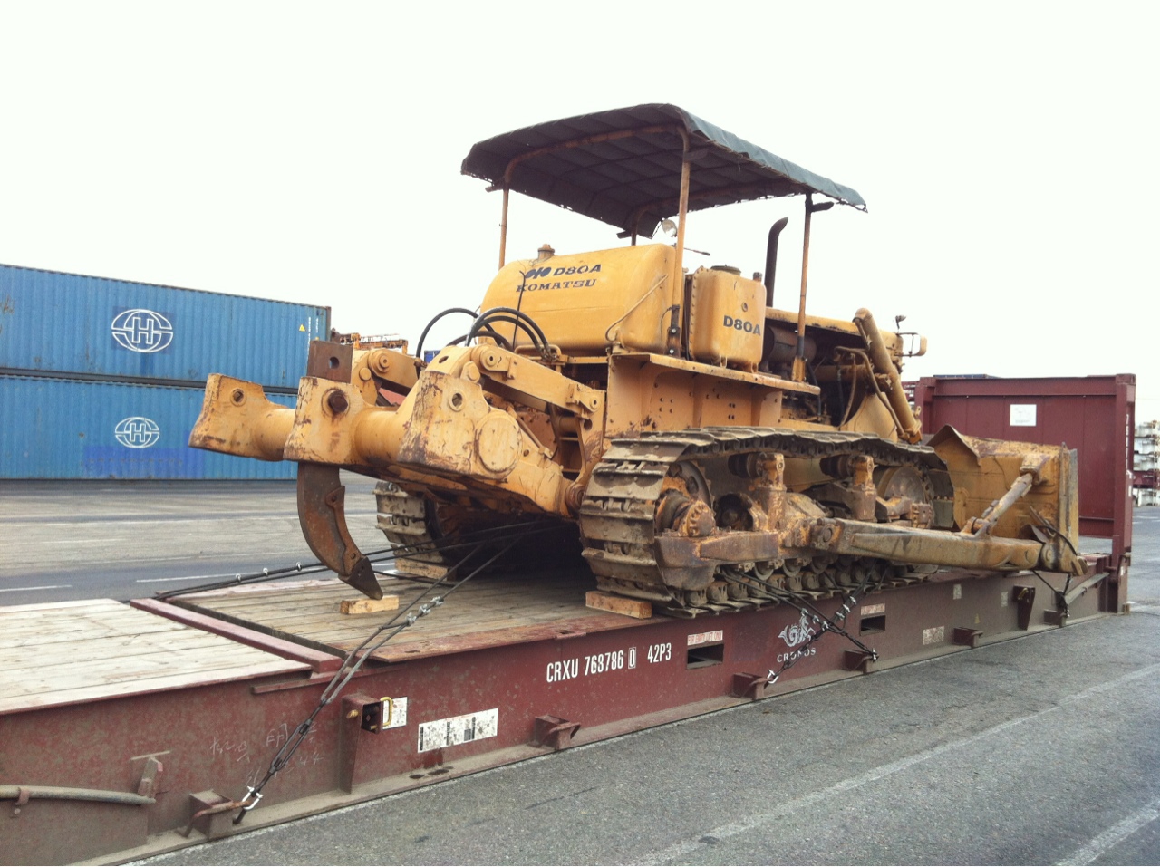 港口裝櫃固定,機台封箱,平板櫃裝卸,特殊機台運輸.繫固,中古貨櫃販售 - 20120607165949-713201329.jpg(圖)