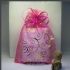 台北市- 婚禮小物---桃紅色勾藤蔓燙金雪紗袋12x17cm~1個2.4元起_圖
