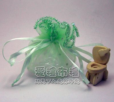 婚禮小物---粉綠色鑽點圓形紗袋 @23cm~1個2.0元起 - 20120905143525_827153734.jpg(圖)