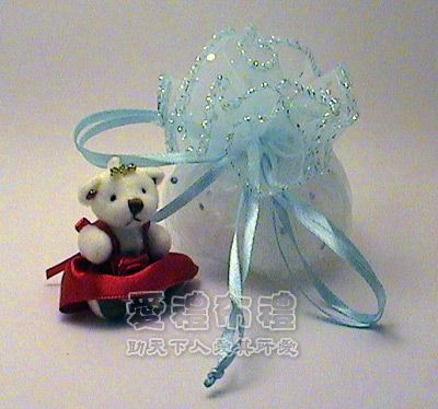 婚禮小物---水藍色鑽點圓形紗袋 @23cm~1個2.0元起 - 20120908110802_73913593.jpg(圖)