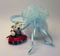 婚禮小物---水藍色鑽點圓形紗袋 @23cm~1個2.0元起_圖片(1)