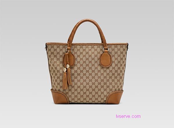 2011gucci 新款杏布配駝色牛皮單肩包女包257023駝棕色 - 20130227141839_903096556.jpg(圖)