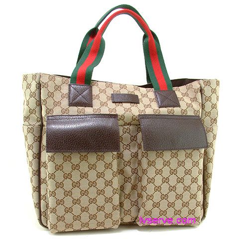 GUCCI 綠紅綠前雙口袋肩背方型購物包 - 20130227170949_913362058.jpg(圖)