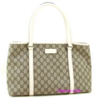 GUCCI 經典防水布PVC托特購物包(白色)_圖片(1)
