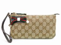 GUCCI-162846 蝴蝶結手拿化妝包咖啡色_圖片(1)