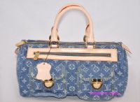 Louis Vuitton 經典款女星經典藍色牛仔布手提包M95019_圖片(1)