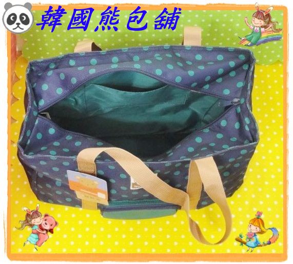 ☃韓國熊包舖☃【WingHouse】藍色莫莫小熊圓點手提單側肩背包 - 20130709094315_334527390.jpg(圖)