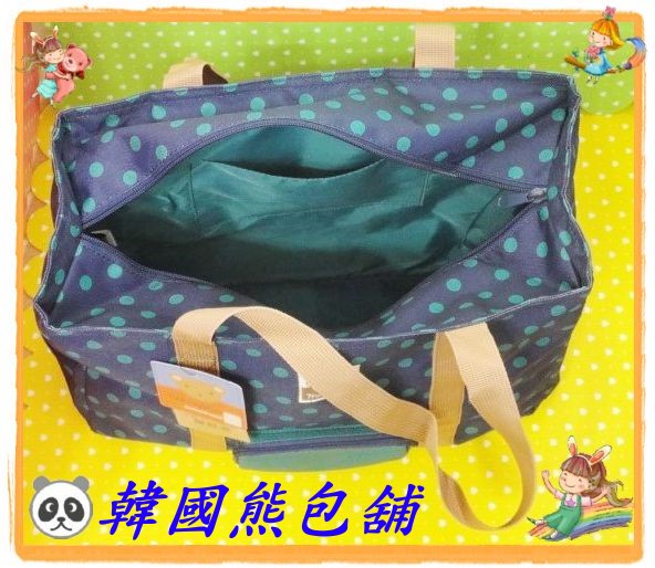 ☃韓國熊包舖☃【WingHouse】藍色莫莫小熊圓點手提單側肩背包 - 20130709094315_334551609.jpg(圖)