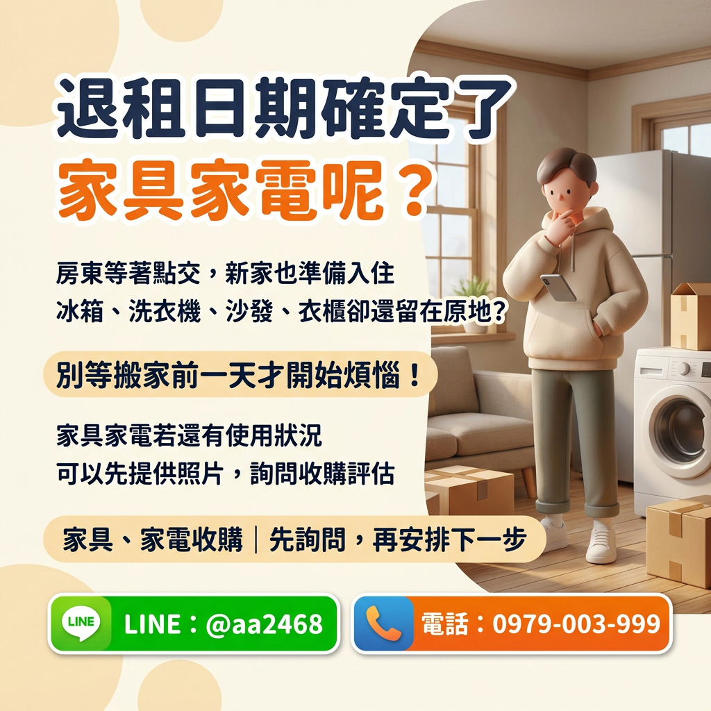 退租日期確定了，家具家電呢？搬家前先了解二手家具家電收購 - 20250529164457-653059442.jpg(圖)