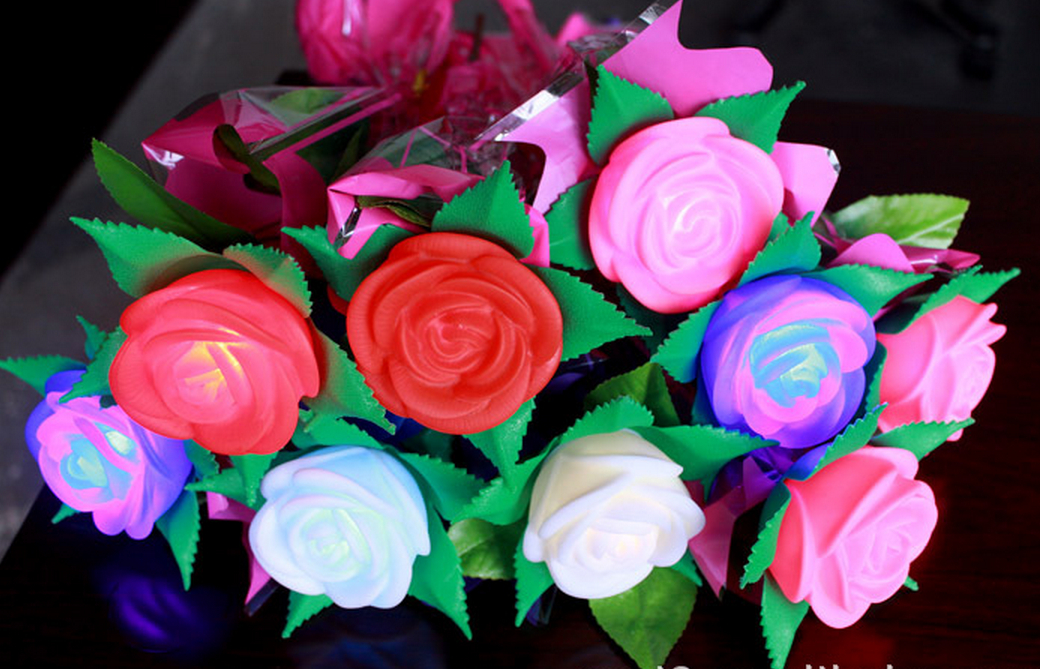 LED仿真玫瑰花，單支LED玫瑰花，情人節禮物，LED玫瑰花，情侶玫瑰，仿真玫瑰 - 20140228135817-52175942.jpg(圖)