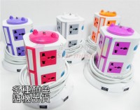 【昕之電】多用途~立式電源插座~塔式電源插座USB HUB 2層8個插座 插座轉換器 電源插座 延長線_圖片(1)