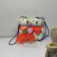 【愛禮布禮】 婚禮小物: 3.5公分水鑽情侶紗裙熊橘1對18元_圖片(1)