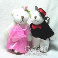 【愛禮布禮】 婚禮小物: 7公分婚紗熊(粉色1對)1對28元_圖片(1)