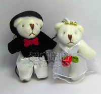 【愛禮布禮】 婚禮小物: 5公分水鑽婚紗熊(1對25元)_圖片(1)