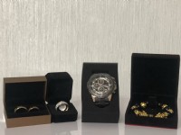 CURREN 卡瑞恩 CU8323 真三眼石英計時錶 送 咬錢龍 玫瑰金對戒 滿天星戒_圖片(1)