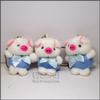 【愛禮布禮】 婚禮小物: 4.5公分領巾豬(水藍色)10元_圖片(1)