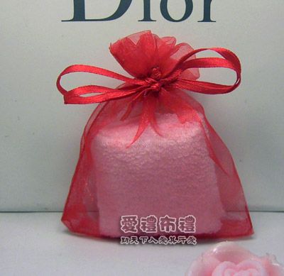 【愛禮布禮】 婚禮小物: 大紅色雪紗袋8x10cm,1個1.7元,10個17元,訂購單位1為10個 - 20140810135046-650004897.jpg(圖)