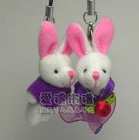 【愛禮布禮】 婚禮小物: 3.5公分情侶紗裙兔紫色(1對)16元_圖片(1)