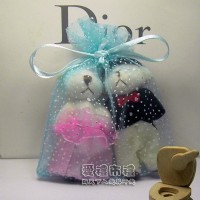 【愛禮布禮】 婚禮小物: 水藍色雪點紗袋10x12cm,1個2.1元,10個21元,滿1000元免運_圖片(1)
