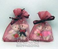 【愛禮布禮】婚禮小物：酒紅色鑽點紗袋6x8cm,1個1.4元,10個14元_圖片(1)