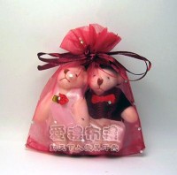 【愛禮布禮】婚禮小物：酒紅色鑽點紗袋10x12cm,1個1.9元,10個19元_圖片(1)