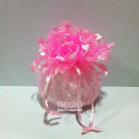 【愛禮布禮】婚禮小物：淡粉色愛心花邊圓形紗袋 D23cm,1個5.8元,10個58元_圖片(1)