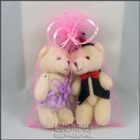 【愛禮布禮】婚禮小物：12公分情侶熊(新娘紫色禮服)1對 41元_圖片(1)