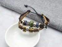 復古民俗多件式編織皮革手環/鍊 韓國當季流行飾品 小額批發_圖片(2)