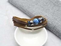 復古民俗多件式編織皮革手環/鍊 韓國當季流行飾品 小額批發_圖片(4)