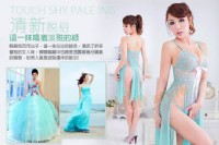 【蕾絲透明典雅開高叉性感睡衣(淡綠色)】情趣用品yahoo _圖片(2)