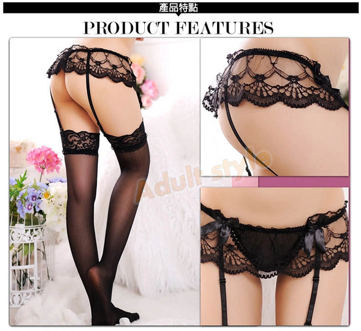 【高彈雙層蕾絲滾邊吊襪帶(馬提妮)黑色】情趣用品第一交椅  - 20151230111127-445298037.jpg(圖)